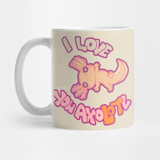 I LOVE YOU AXOLOTL gold mud puppy 2 Mug